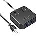 Cruise Power Strip, No Surge Protection, HICITY Plug Strip with 4 USB Ports (5V/2.4A Each) and 2 Wide Spaced Outlets, 4ft Extension Cord for Dorm, Nightstand & Travel - Black