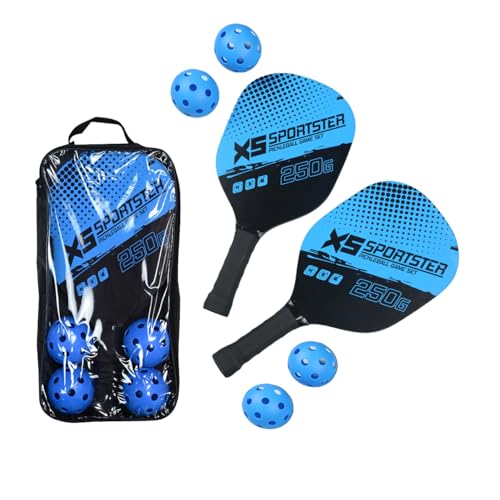 Blue Poplar Pickleball Paddles Set of 2-2 Pickleball Rackets, Bag & 4 Pickleball Balls. Indoor/Outdoor. for All - Beginners, Advanced. Men, Women, Kids. Approved. Play on Beach or Court.