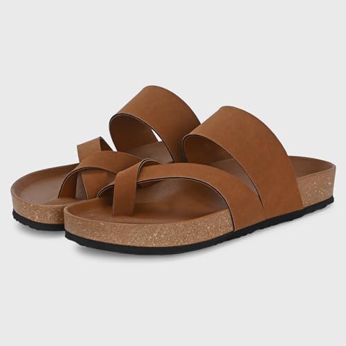 Image of Centrino Men's Berkin-Style Slip-On Sandals | Open Toe Design | Soft PU Footbed | Lightweight & Comfortable | Arch Support | On-Grip Sole | Casual Outdoor Wear (6864)