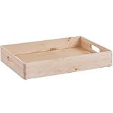 Kesper Allzweckkiste 40x30x7cm aus Kiefer, braun, 40 x 30 x 7 cm