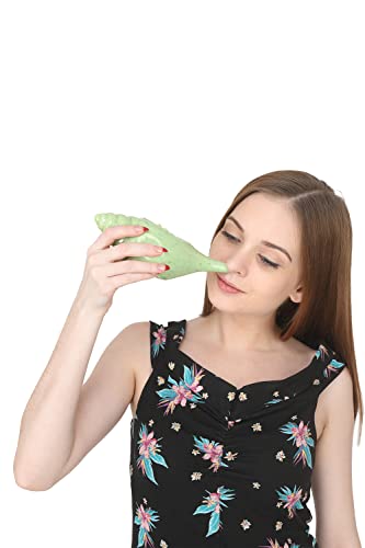 Image of Leak Proof Durable Ceramic Jala Neti Pot with Nostril Plugging Support - Better Capacity - Holds 300 ml - Spill Proof with Comfort Grip - Lead-Free and Microwave and Dishwasher Safe - Green