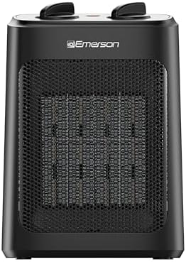 Emerson SH1501 1500W Electric Space Heater, Portable with 3 Level Thermostat, PTC Ceramic Fast Heating/Fan Modes, Indoor Use - 1