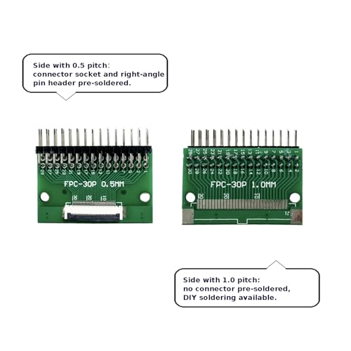 MTCELL 2 piezas Convertidor FFC FPC 30pin ángulo recto miniatura 2