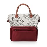 ONIVA - a Picnic Time brand Urban Lunch Bag, Floral and Maroon