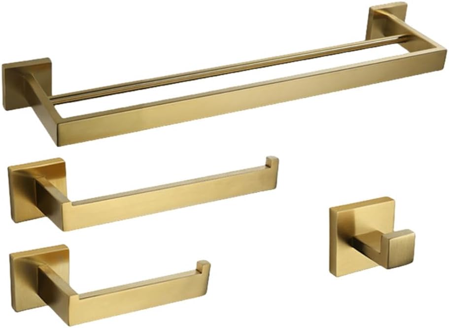 Towel Rails, Brushed Bathroom Accessories Hardware Towel Bar Rail Toilet Paper Towel Rack Hook Soap Dish Toilet Brush/2 Bars Set 60Cm/ Size