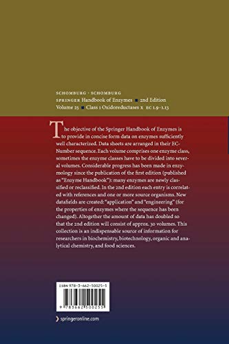 Springer Handbook of Enzymes Volume 25: Class 1 Oxidoreductases X EC 1.9 - 1.13