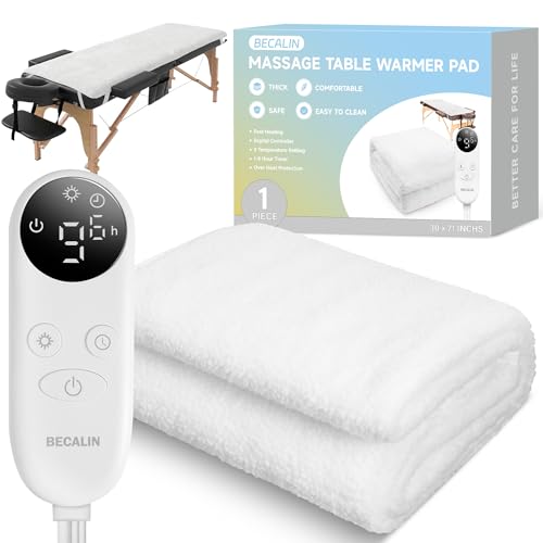 Massage Table Warmer Heating Pad Professional SPA Massage Bed Warmer with 9 Timer 9 Heat Settings Overheat Protection for Massage Bed & Spa Thickened & Soft Fleece 30 x 71