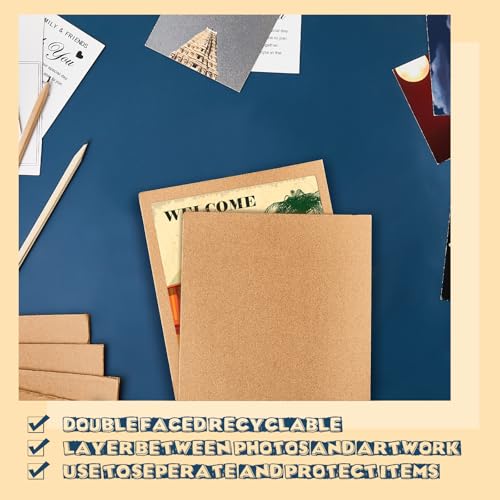 Image of Henoyso 110 Pack 4 x 6 Inch Corrugated Cardboard Sheets Flat Cardboard Sheets Packaging Inserts Flat Square Inserts Squares Separators for Shipping Packing Mailing Crafts (Brown)
