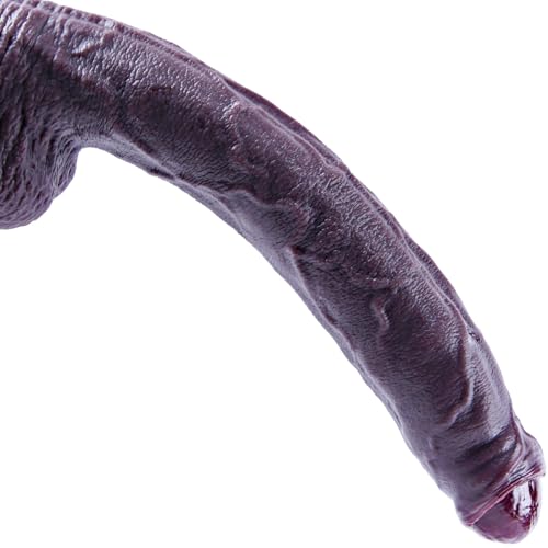 24 5cm realistischer unbeschnittener großer Vorhautdildo Silikon großer dildo dicker Penis mit Saugnapf schwarzer Dildo zur analen G-Punkt-Stimulation Sexspielzeug für Erwachsene für Männer und Frauen
