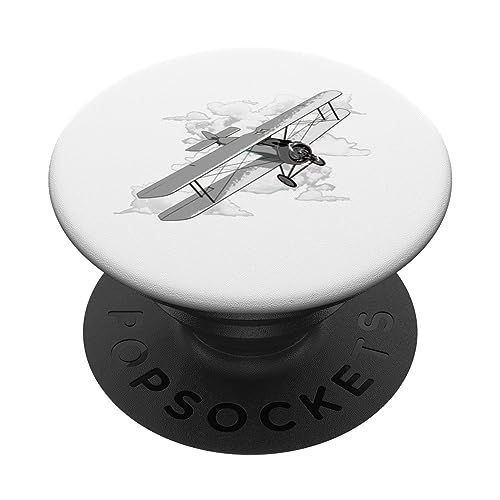 Aviation Histoire Vintage Biplan PopSockets PopGrip Interchangeable