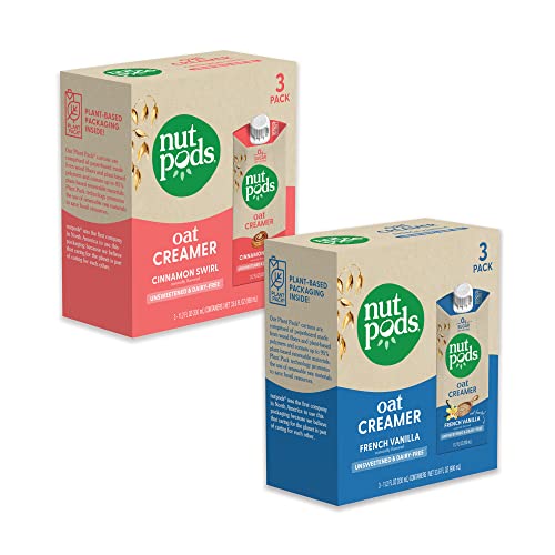 Nutpods Non Dairy Coffee Creamer Bundle: A 3 Pack Of Oat Cinnamon Swirl Creamer And A 3 Pack Of Oat French Vanilla Creamer. #TOP25