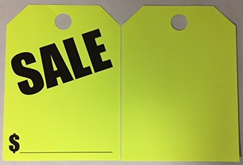 Miniatura 5 de Señales de venta 50 unidades por paquete para colgar en el espejo retrovisor (verde fluorescente) (A34)