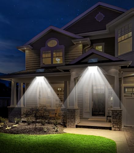 spqment Solarlampen Strahler Außen LED mit Bewegungsmelder - 288 LED Solar Aussen Lampe IP65 Wasserdichte Solarleuchte 270° Beleuchtungswinkel Aussenleuchte 3 Modi Solarlampe Garten für Hof Garage