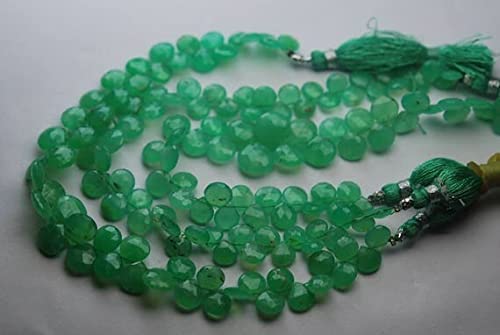 Chrysoprase naturelle perles cœur facetté pour créer un bijou d'été