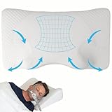 Snugell Memory Foam CPAP Pillow –Ergonomic Support for All Sleep Positions –Compatible with All Masks & Hoses –Reduces Air Leaks & Pressure – Washable Cotton Cover for Enhanced Comfort & Sleep Quality
