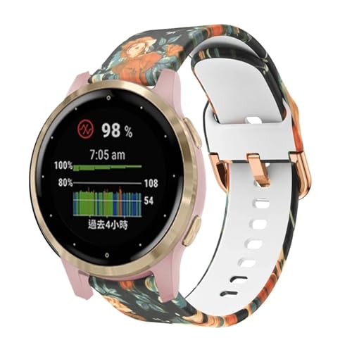 Bracelet de montre 18 mm en silicone agate universel pour Garmin Vivoactive 3S