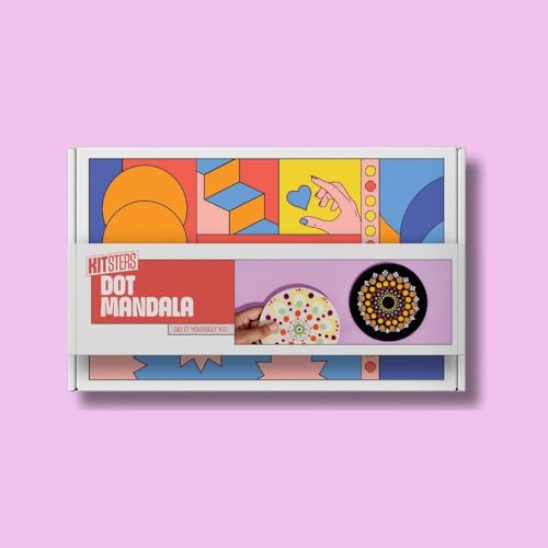 KITSTERS DIY Dot Mandala Art Coasters Kit | Design MDF Coaster | Helps Relax - Meditate - Build Patience & Creativity | Art & Craft Kit - Home & Office Decor | Detailed Video Workshop Included — view 3