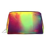 Construction en cuir PVC imperméable : fabriquée en cuir PVC imperméable de haute qualité, cette trousse de toilette de voyage à imprimé coloré de rêve résiste aux éclaboussures, aux déversements ou à l'humidité (idéale pour une utilisation dans la salle de bain ou en voyage), gardant le contenu sec et propre pendant les voyages.