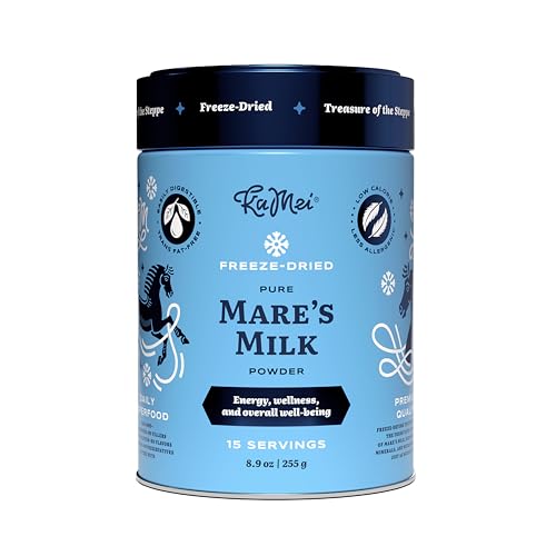 KaMei™ Freeze-Dried Mare’s Milk Powder 255g | 100% Natural &amp; Halal | Pasture-Raised | Family Farm | Cow &amp; Goat Milk Alternative | Easy to Digest | Gut Health &amp; Immune Booster | Skin &amp; Hair Support | Gluten &amp; Trans Fat-Free