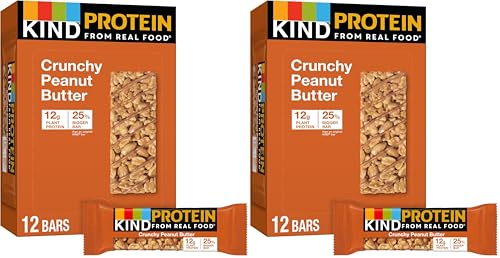 Image of KIND Protein Bars, Crunchy Peanut Butter, Gluten Free, Healthy Snacks, 12g Protein, 12 Count (Pack of 2)