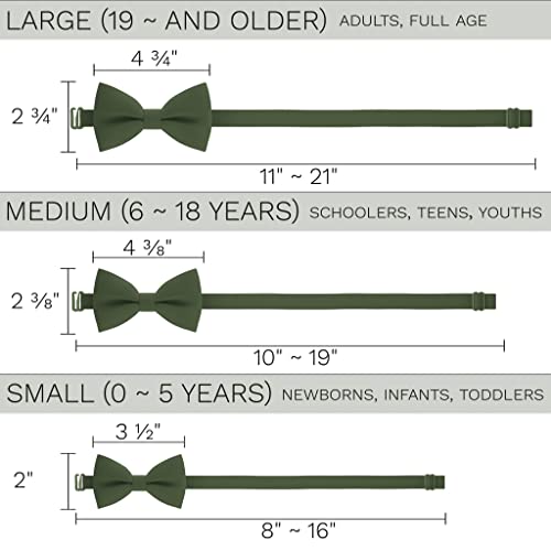 Bow Tie House Linen Boys Pre-Tied Bow Tie Formal Solid Tuxedo (Medium, Asparagus) #TOP3