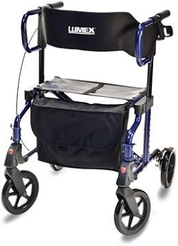 LUMEX LX1000B HYBRIDLX ROLLATOR TRANSPORT MAJESTIC BLUE 1/EA