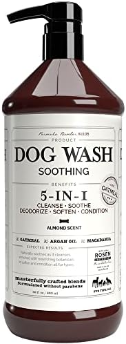 Rosen Apothecary 5-in-1 Dog Wash Soothing Almond Oatmeal Shampoo 960ml/32oz by Kira Labs