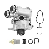 Aluminum Electric Engine Water Pump Thermostat Housing Assembly Replacement For Audi A3 A4 A5 A6 Q3 Q5 TT Quattro Allroad VW Jetta Tiguan Passat Beetle 2.0L Replace 06H121026AB 06H121026AF 06H121026AG