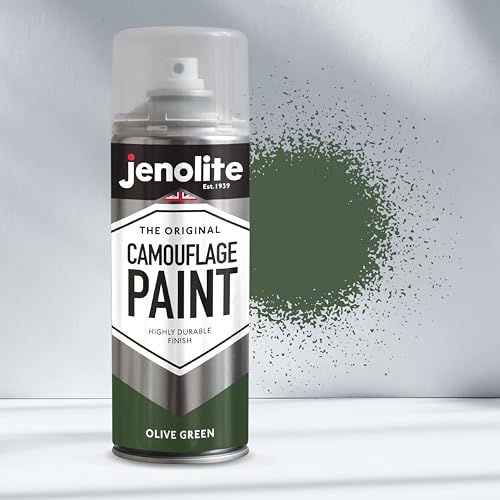 JENOLITE Camouflage-Farbe, Olivgrün, 400 ml (RAL 6003), ideal für Modellbau, Paintball, Airsoft, Militärfahrzeuge