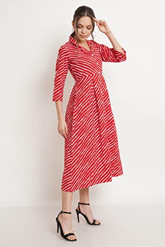 Image of COTLAND Fashions Jaipuri Cotton Flared A-Line Dress for Women