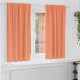 HGPOTUY Verdunkelungsvorhänge mit Ringen 2 STK Terrakotta Polyester
