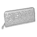 HANDBAG EXPRESS Rhinestone Bling Small Accordion Wallet Vegan Leather for Women for Cash Coin (7229-PT (Floral Pewter))
