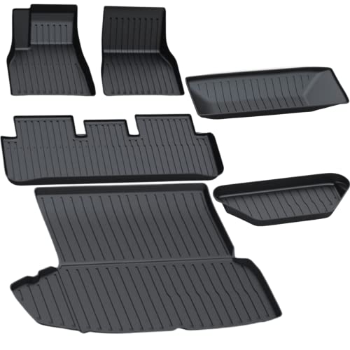 Super Liner All-Weather Floor Mats For Tesla Model S 2021 2022 2023 Custom Fit Cargo Liner Rear Cargo Tray Trunk Mats Interior Accessories #TOP6