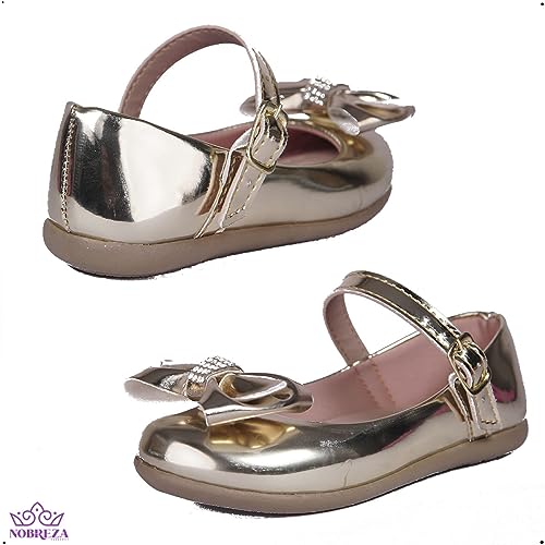 Sapatilha Infantil Menina Feminino Daminha Strass Tamanho:25;Cor:OuroLight