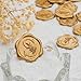 SWANGSA 50 Pack Letter S Wax Seal Stickers, Antique Gold Botanical Leaves Initial Alphabet Self-Adhesive Wax Stickers for Wedding Party Invitation Envelopes
