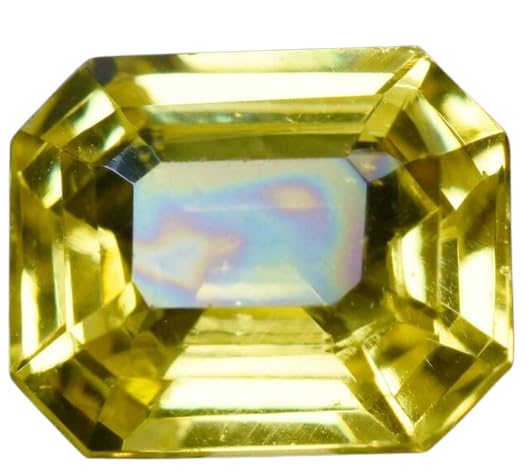 Zafiro amarillo natural sin tratar de 9,60 quilates, gema auténtica de Ceilán de gran pureza