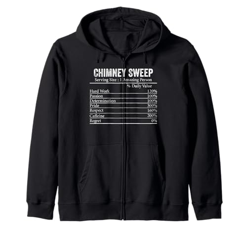 Funny Chimney Sweep Información nutricional Hombres Mujeres Sudadera con Capucha