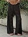 Saodimallsu Womens Crochet Beach Cover Up Pants Drawstring High Waist Sexy Sheer Mesh Knit Wide Leg Pant Beachwear Black