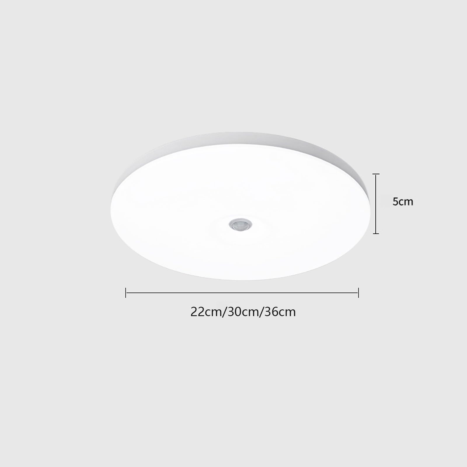 Plafon LED Techo con Sensor de Movimiento Lámpara de Techo con Sensor Crepuscular Interior Lámpara Techo Impermeable Redondo para Garaje Recibidor Pasillo (Blanco,36cm)