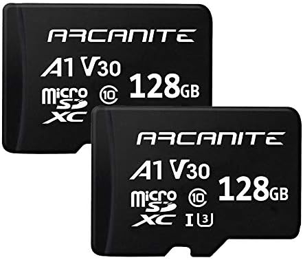ARCANITE 128GB microSDXC Memory Card with Adapter - A2, UHS-I U3, V30, 4K, C10, Micro SD, Optimal read speeds up to 95 MB/s