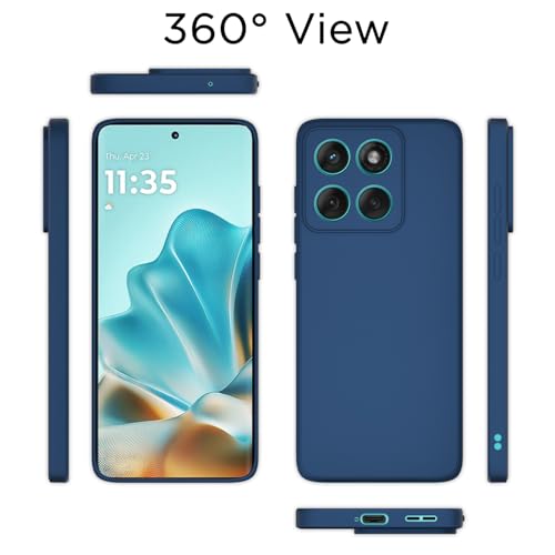 Image of Pikkme Back Cover for Motorola Moto Edge 60 5G / Motorola Moto Edge 60 Fusion 5G | Camera Protection Shockproof Soft Matte Silicone Bumper Case (Blue)
