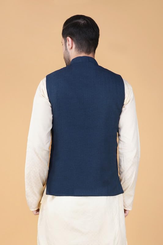 Image of VASTRAA FUSION Men's Traditional Woolen Nehru Jacket Modi Waistcoat