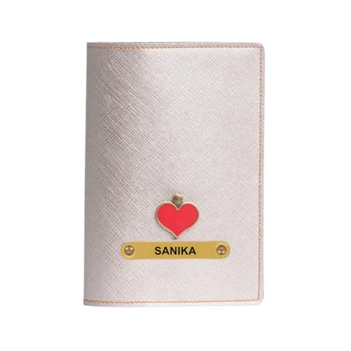 Image of ncgifts Customised Leather Passport Holder: Personalised Name & Charm for Men & Women - Unique Travel Gift, Document Organiser, Boarding Pass Holder, Customised Gifts for Men & Women (Rose Gold)