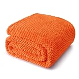 Whale Flotilla Kuscheldecke Decke, Flauschig Sofadecke Fleecedecke, Weiche & Warme Wohndecke Tagedecke für Jahreszeiten, 130x170 cm, Orange