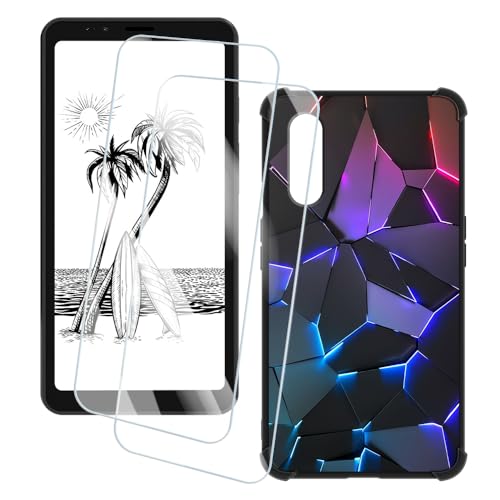 OAGELIM 2�Z�b�g �X�N���[���v���e�N�^�[ + �P�[�X Bigme HiBreak Plus 4G (6.13 �C���`) �Ƃ̌݊������� �A�[�e�B�X�e�B�b�N�J�X�^���v�����g�J�o�[�Ƌ����K���X�t�B���� �X�N���b�`�h�~ (�􂯖�)