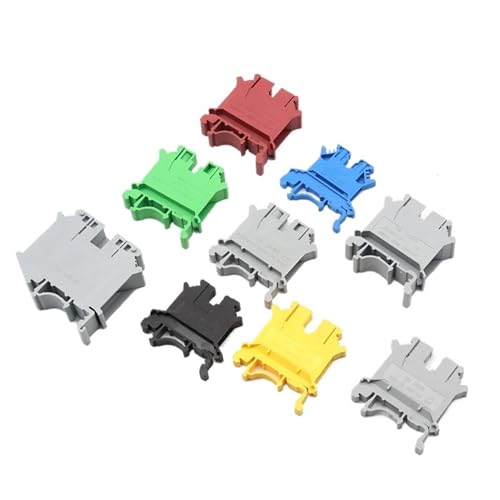 10PCS UK1.5N-UK35N DIN Rail Terminal Block Electrical Connector Terminal Universal Wire Conductor Screw Type Connector 22-2 AWG(UK6N,Red)