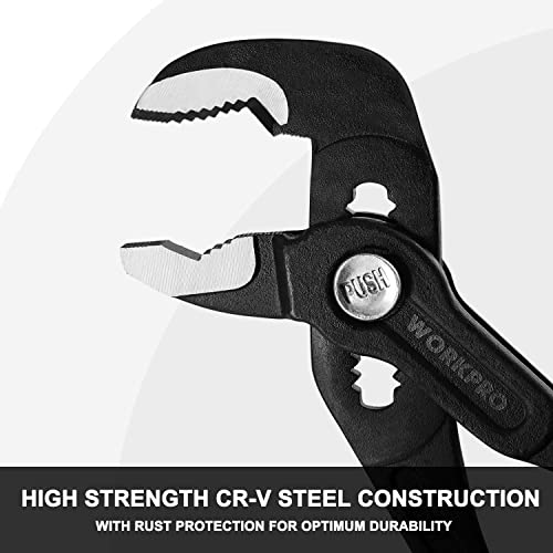 Workpro 12-Inch Groove Joint Pliers, Fast Adjust Tongue And Groove Pliers, V-Jaw Water Pump Pliers With Comfort Grips #TOP1