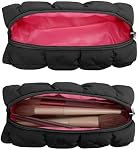 E-Tree Makeup Brush Bag Small Make up Pouch for Purse Quilted Cotton Cute Travel Size Toiletry Cosmetic Case Holder Organizer (Black) | thin make up case for purse lightweight cotton cute organizer for women