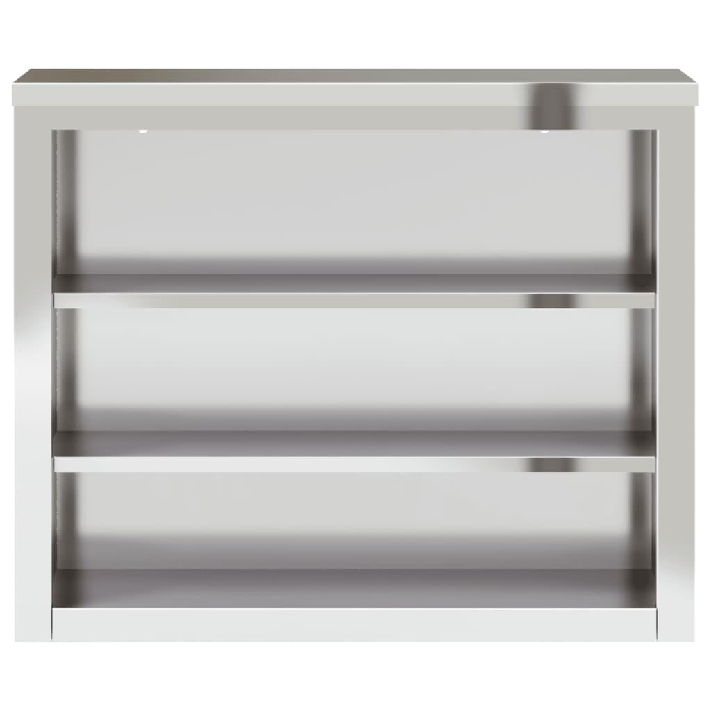 vidaXL Armario de Pared de Cocina con Estantes, Armario Auxiliar de Almacenaje, Armario Colgante, Mueble para Cocina, Acero Inoxidable