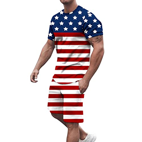 Ensemble été homme t-shirt short décontracté motif USA taille M